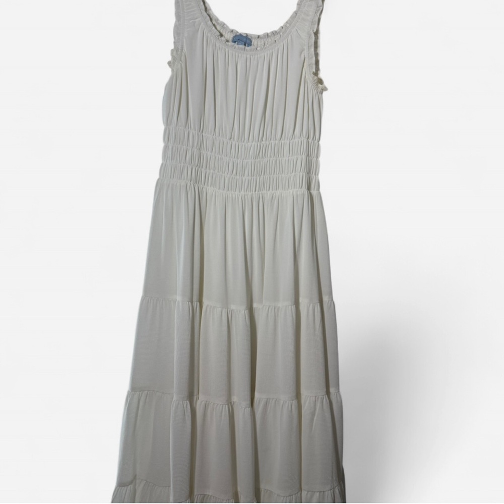 Gianni Bini Cream Sleeveless Tiered Maxi Dress